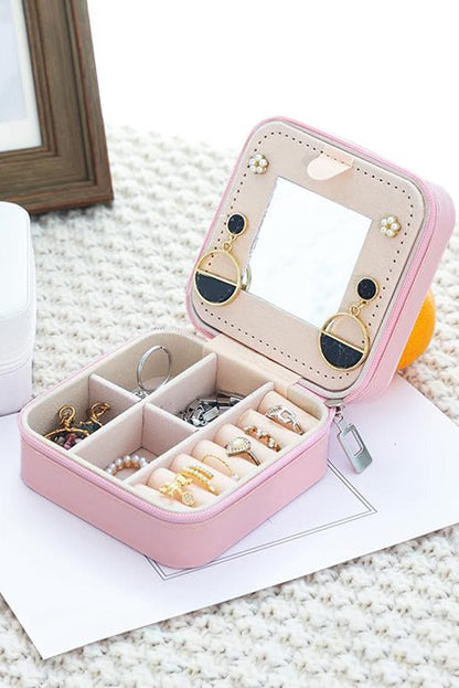 Chenille Letter Pink Jewelry Organizer Box