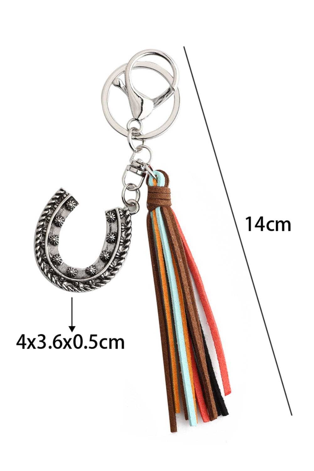 Chestnut Western Horseshoe Iron Tasseled Key Chain