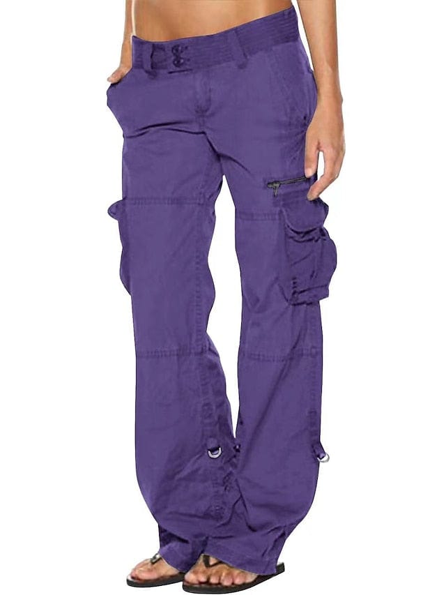Chic Women's Black, Pink & Wine Tactical Cargo Pants