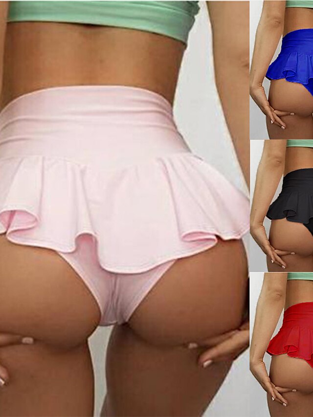 Women's Yoga Shorts Gym Shorts Short Leggings 2 in 1 Tummy Control Butt Lift High Waist Yoga Fitness Gym Workout Bottoms Black Pink Red Sports Activewear High Elasticity Skinny - LuckyFash™