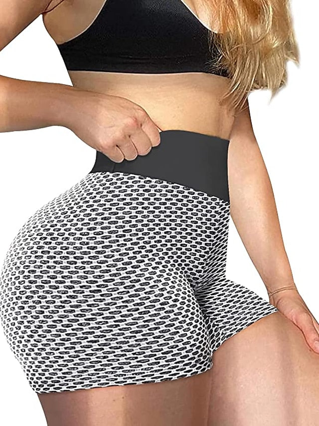 Women's Yoga Shorts Biker Shorts Criss Cross Butt Lift Yoga Fitness Running Shorts Black Red Blue Spandex Sports Activewear Stretchy - LuckyFash™