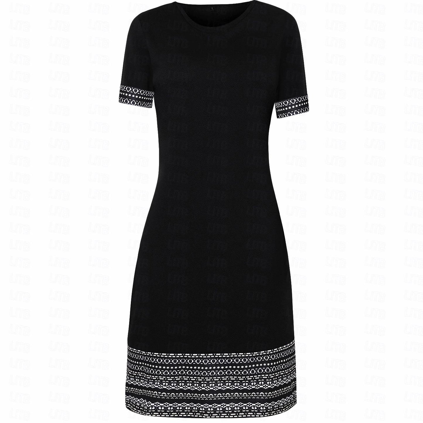 Women's Work Dress Casual Dress Elegant Office Daily Mini Dress Print Crew Neck Short Sleeve Print Regular Fit Black Summer Spring S M L XL XXL