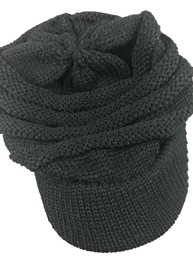 Women's Hat Beanie / Slouchy Black Beige Coffee Outdoor Home Street Knitted Pure Color Portable Windproof Comfort - LuckyFash™