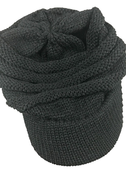 Women's Hat Beanie / Slouchy Black Beige Coffee Outdoor Home Street Knitted Pure Color Portable Windproof Comfort - LuckyFash™