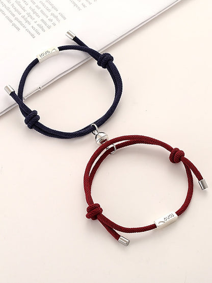 1 Pair Couple's Bracelet Magnetic Adjustable Romantic Series Love Simple Rope Bracelet Jewelry Milan For Gift - LuckyFash™