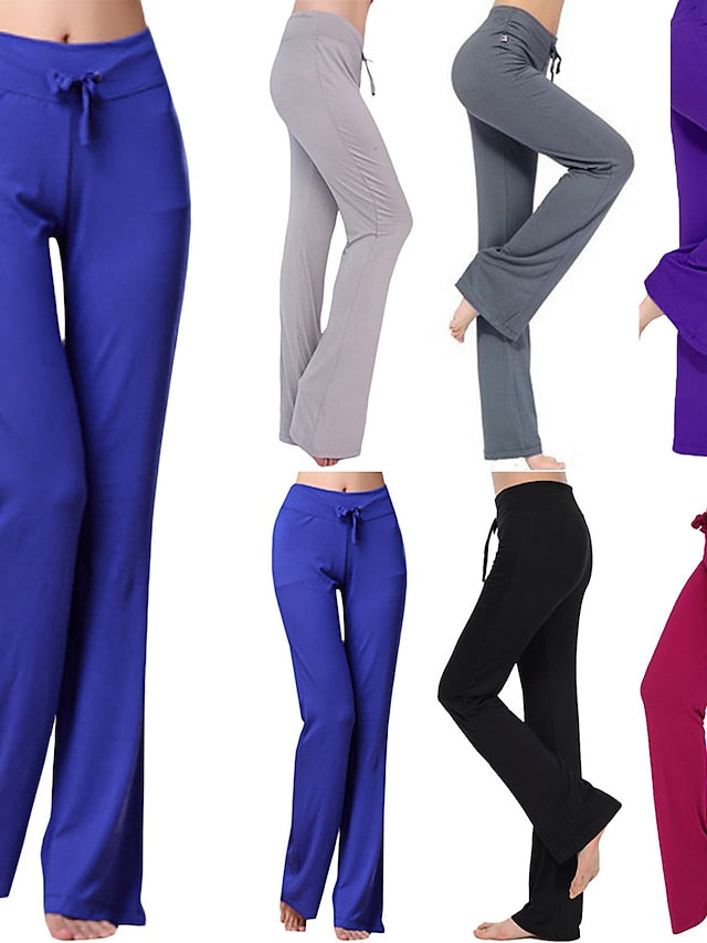 Yoga Pants Stretch Flared Leg Bootcut for Women High Waist Workout Fitness Gym Pants Wide Leg Comfy Lounge Pants Purple Pink - LuckyFash™