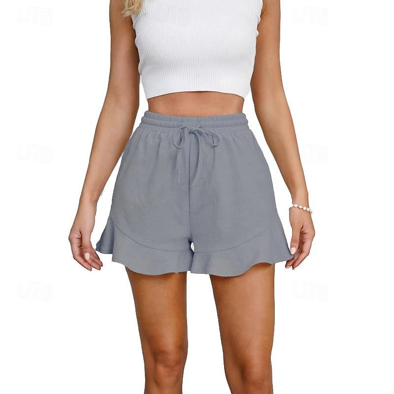 Women's Shorts Cotton Plain Wine Black Casual Daily Short Going out Weekend Spring & Summer