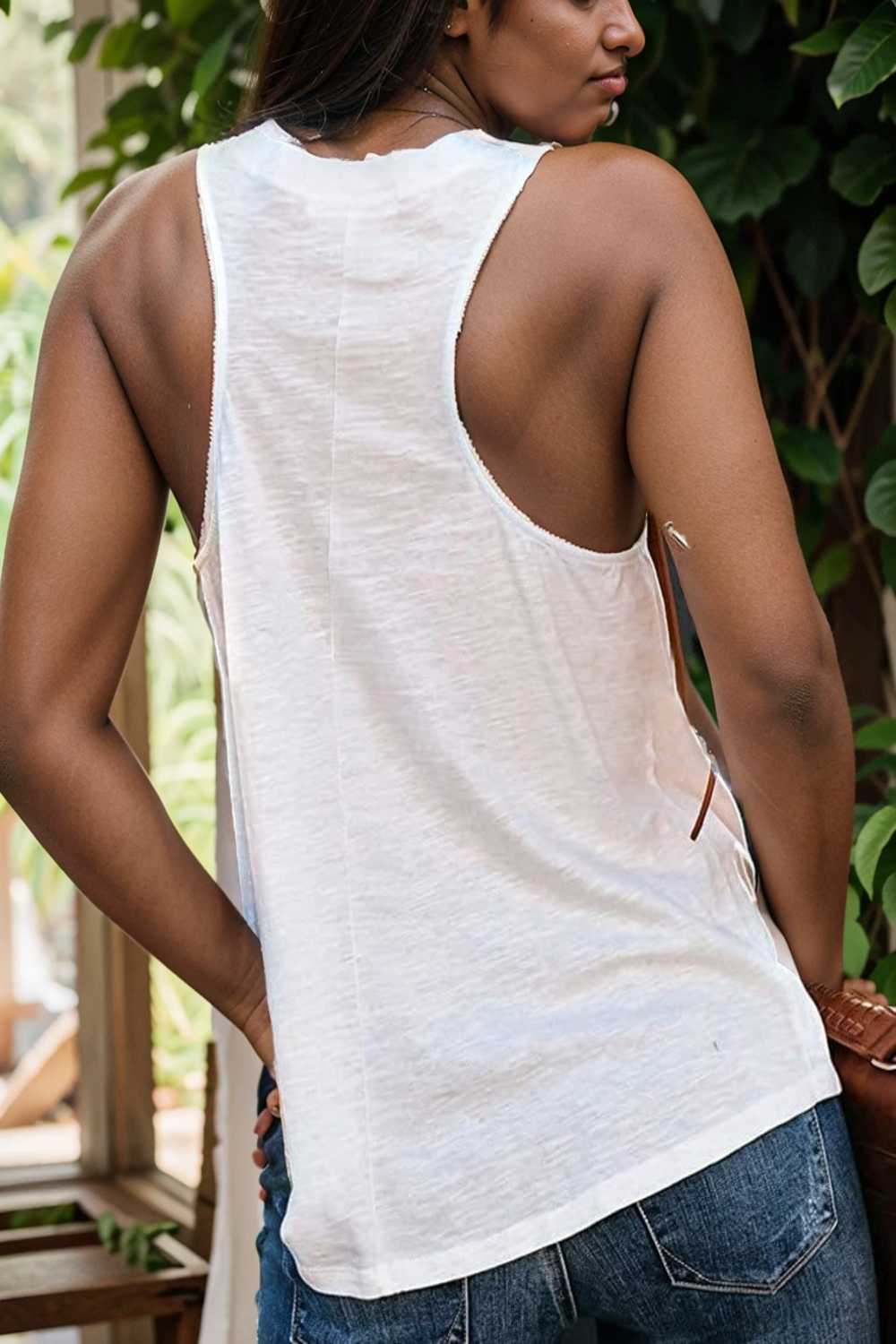 comfort sleeveless v neck tank top in solid colors 108250