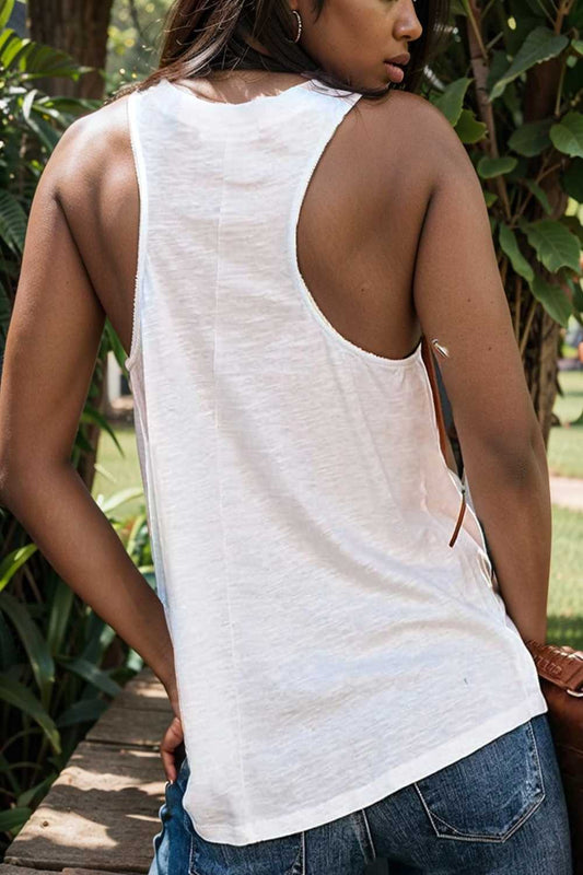 comfort sleeveless v neck tank top in solid colors 104840
