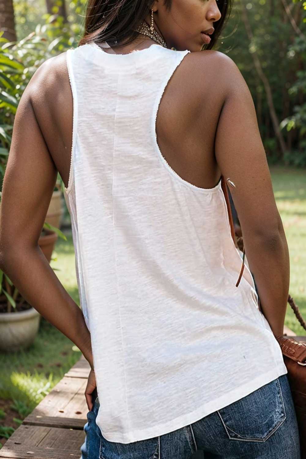 comfort sleeveless v neck tank top in solid colors 106287