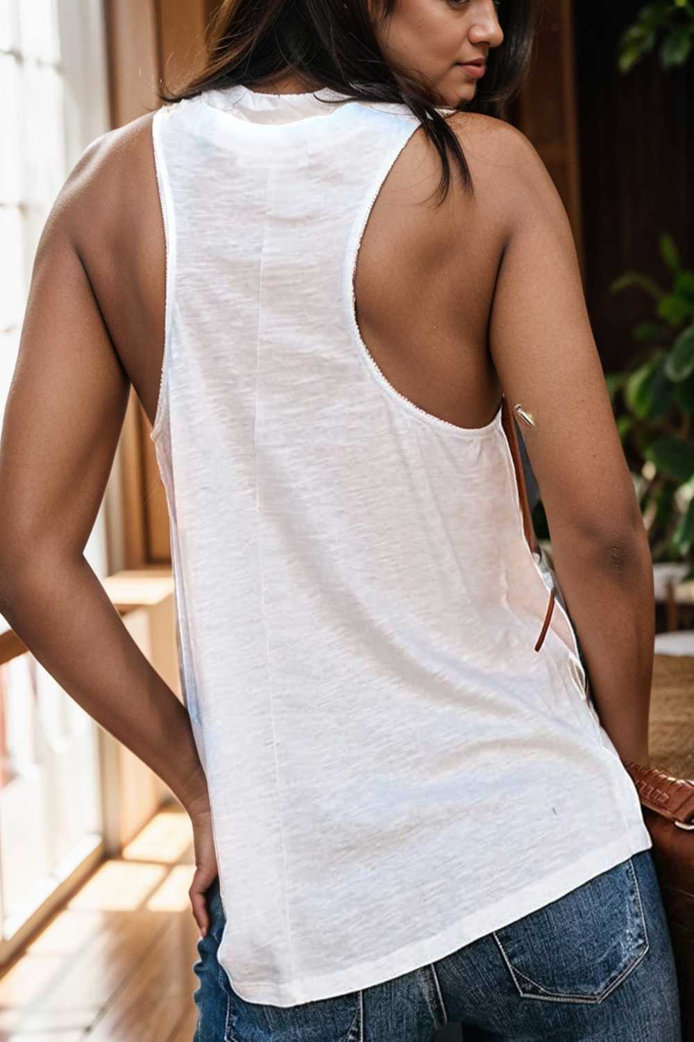 comfort sleeveless v neck tank top in solid colors 108248
