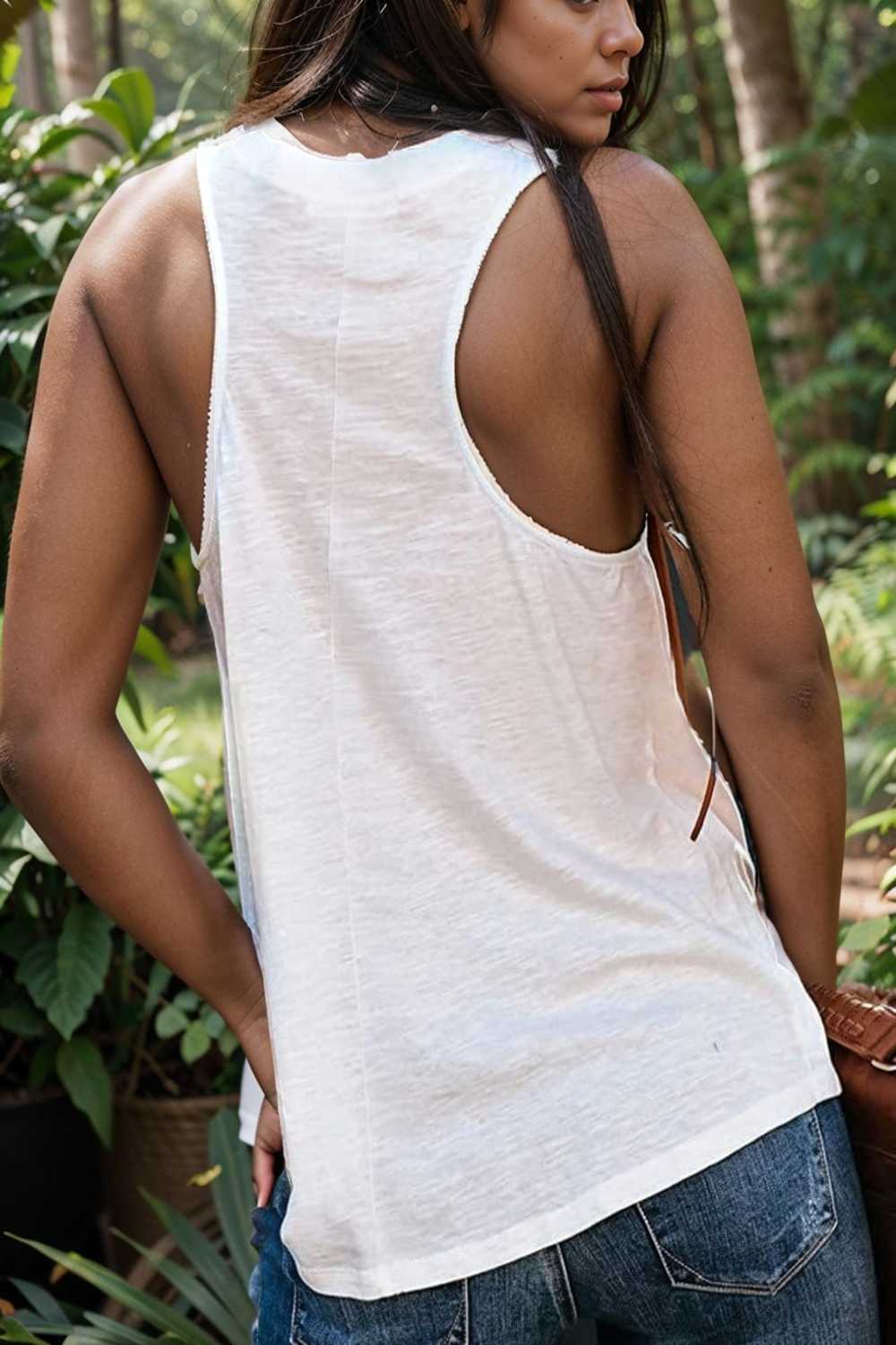 comfort sleeveless v neck tank top in solid colors 108246