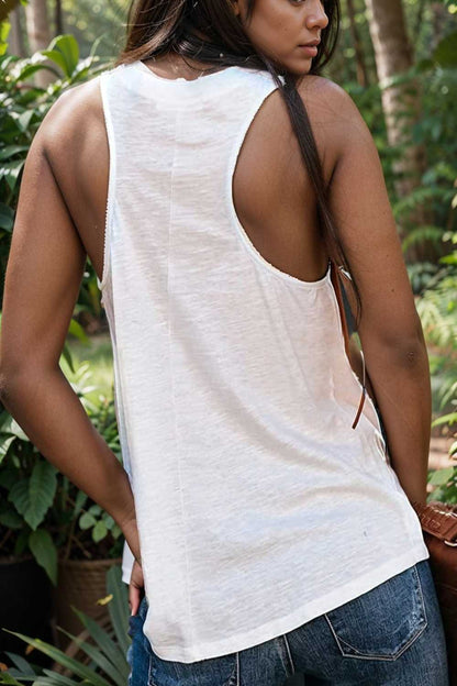 comfort sleeveless v neck tank top in solid colors 108246