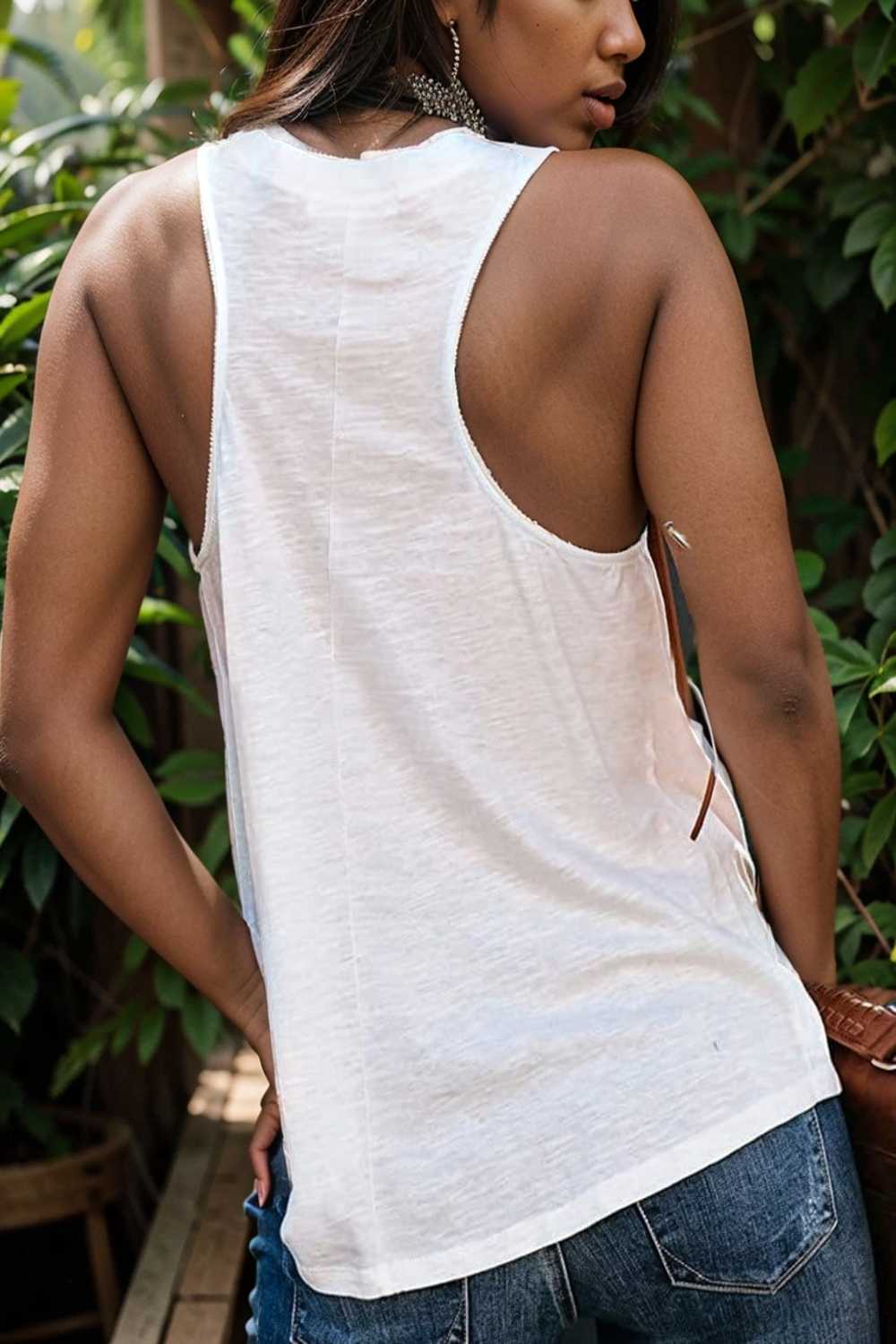 comfort sleeveless v neck tank top in solid colors 106279