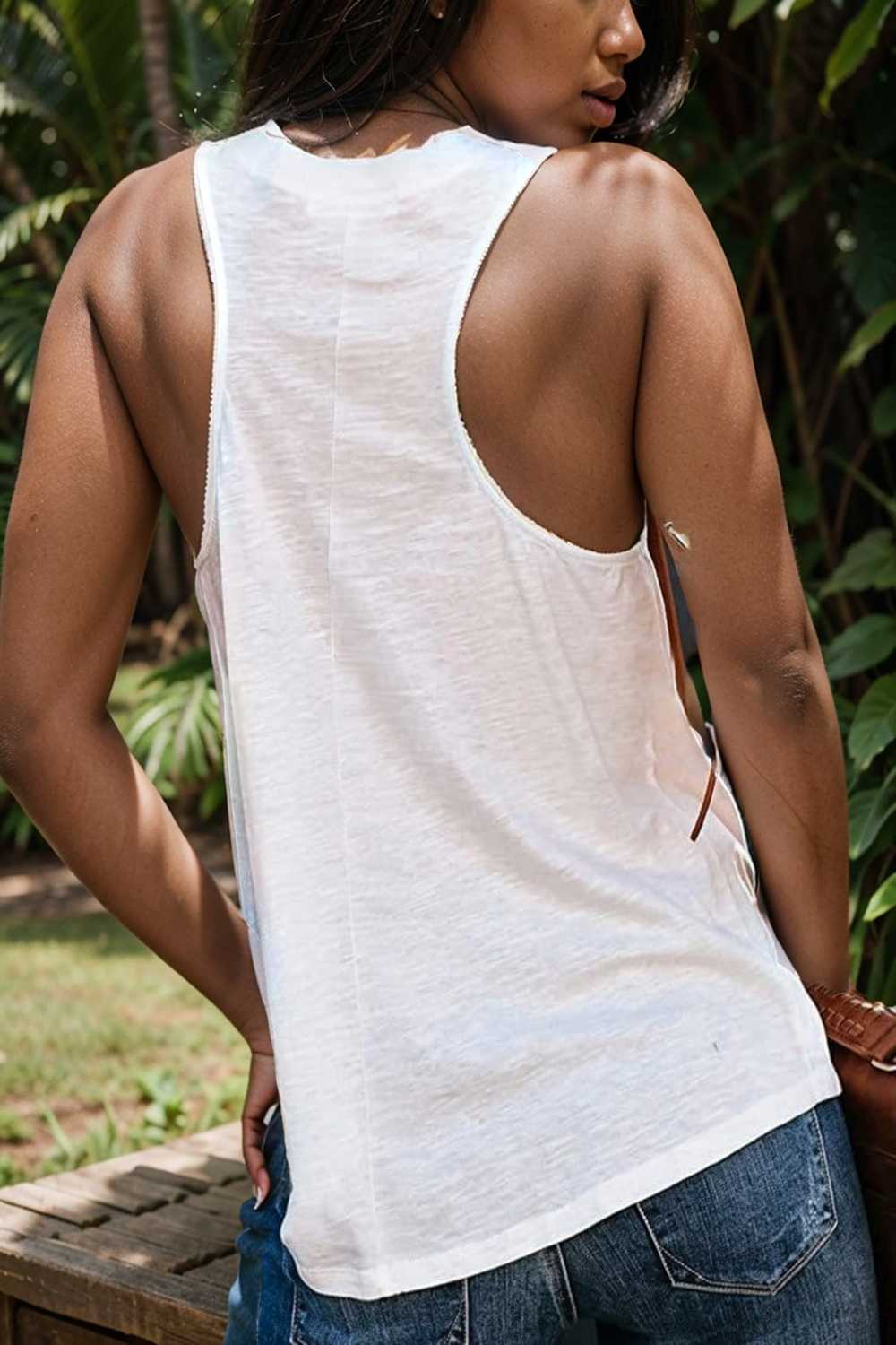 comfort sleeveless v neck tank top in solid colors 106274