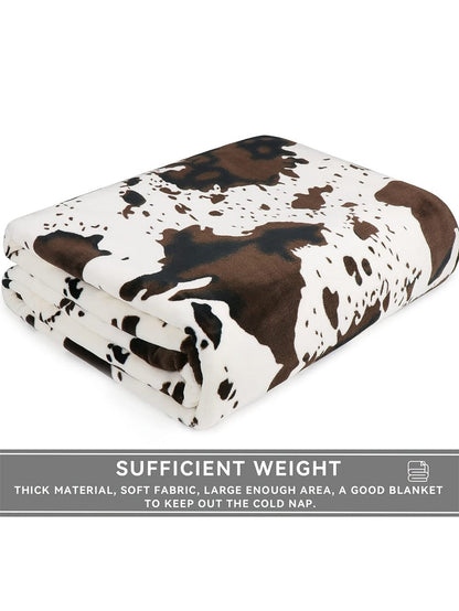 Cow Print Oversized Plush Blanket - Cozy Home Decor Piece