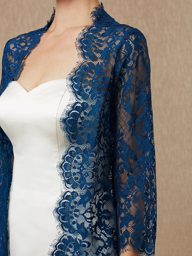 3/4 Length Sleeve Coats / Jackets Lace Wedding / Party / Evening Women's Wrap With Lace - LuckyFash™