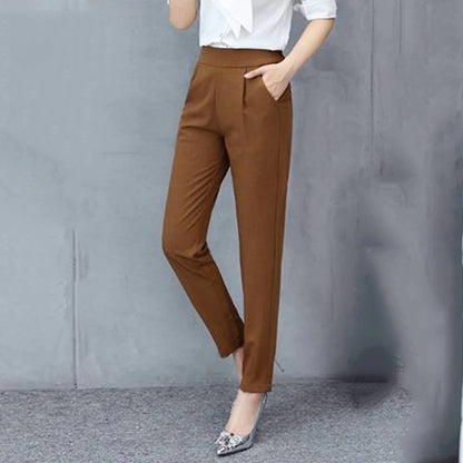 Women‘s Dress Work Pants Chinos Pants Trousers Ankle-Length Micro-elastic Mid Waist Fashion Daily Black Army Green M L