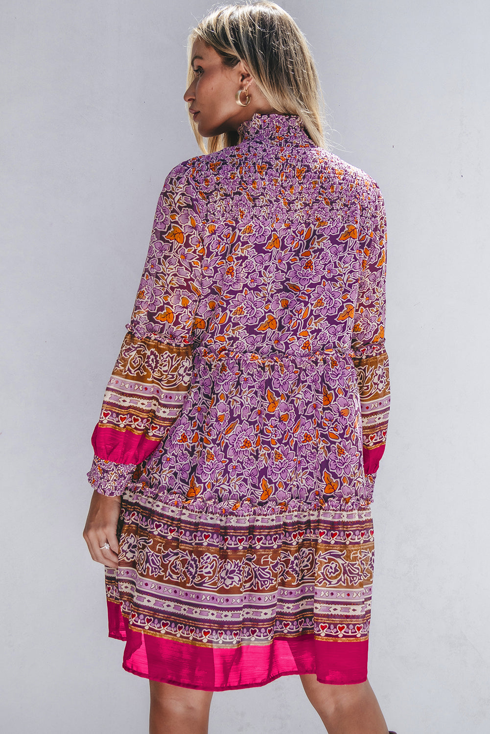 puff sleeve floral dress