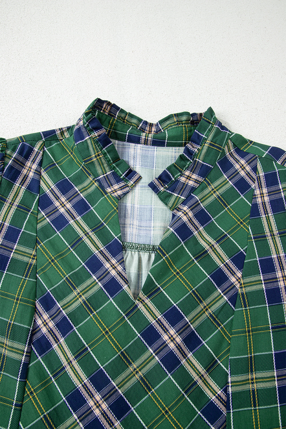 green plaid mini dress