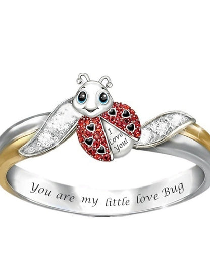cute unicorn ring women girls engraved statement rings mother daughter cz rhinestone birthstone love jewelry gift - LuckyFash™