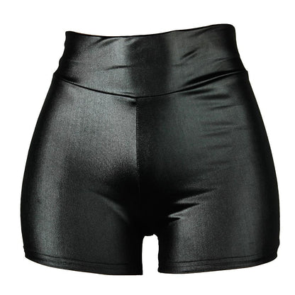 Women's Shorts Faux Leather Solid Colored Wine Black Streetwear High Waist Short Street Club