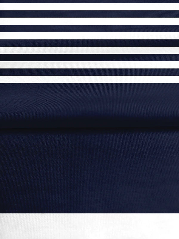 Women's T shirt Tee Color Block Striped Daily Weekend Print Navy Blue Long Sleeve Daily Basic Shirt Collar Fall & Winter