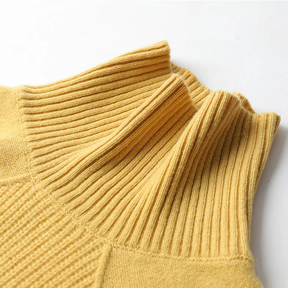 Women's Pullover Sweater Jumper Pullover Jumper Turtleneck Knit Polyester Knitted Drop Shoulder Fall Winter Outdoor Home Daily Stylish Basic Casual Long Sleeve Solid Color Argyle Black Yellow Camel S