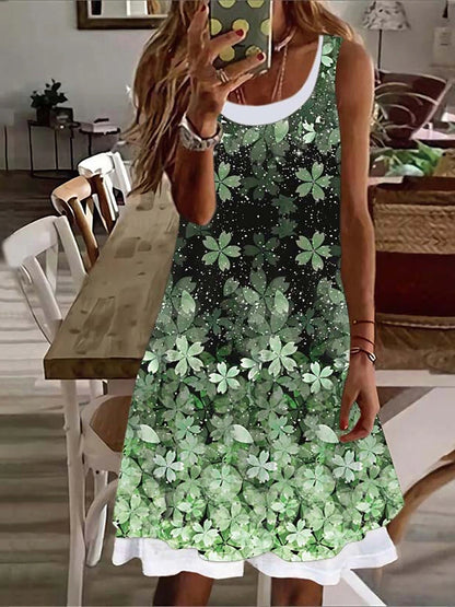 Women's Tank Dress Floral Print U Neck Mini Dress Daily Vacation Sleeveless Summer Spring