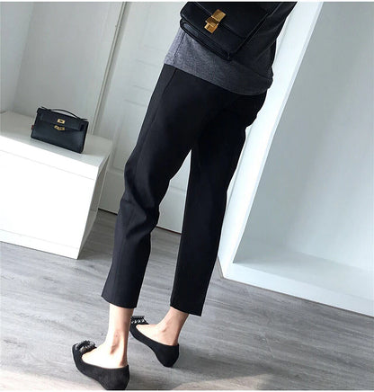 Women‘s Dress Work Pants Chinos Slacks Ankle-Length Pocket Mid Waist Formal Work Daily Black 1# Black S M Summer Spring &  Fall