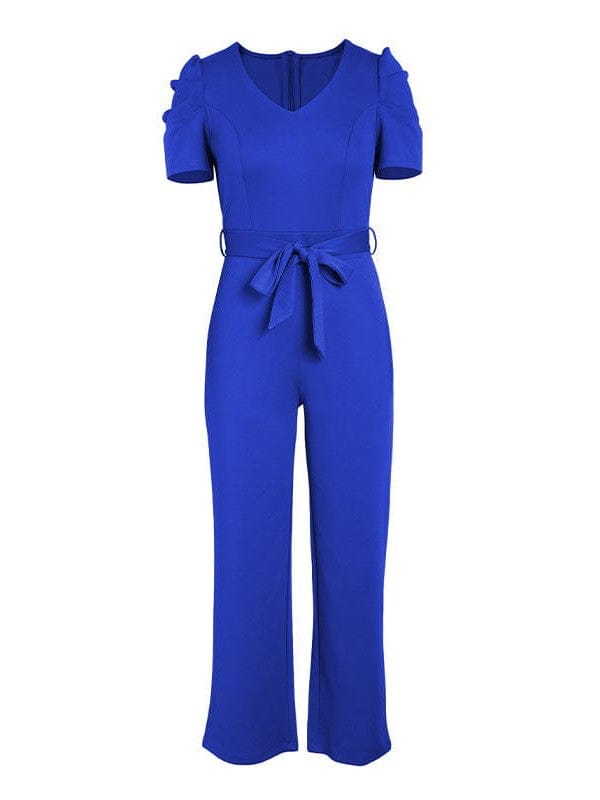 Dressy Jumpsuits for Women - Loose, Casual, Off-Shoulder, Wide Leg, Elastic Waist, Stretchy, 3/4 Sleeve