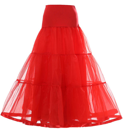 Women's Swing Petticoat Long Skirt Maxi Skirts Ruffle Layered Tulle Solid Colored Performance Casual Daily Spring & Summer Organza Fashion Summer Black White Pink Red