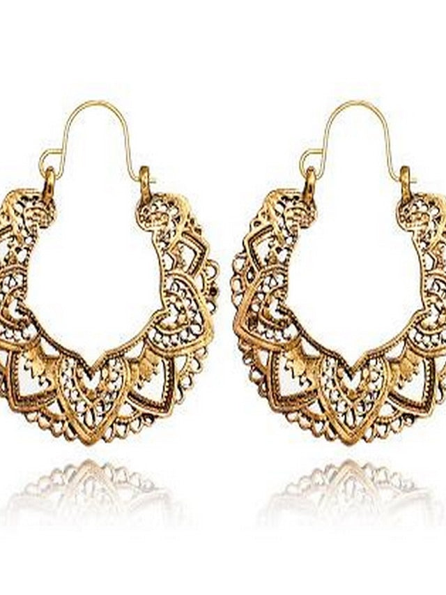 1 Pair Drop Earrings Dangle Earrings For Women's Alloy Hollow Out Totem Series Petal - LuckyFash™