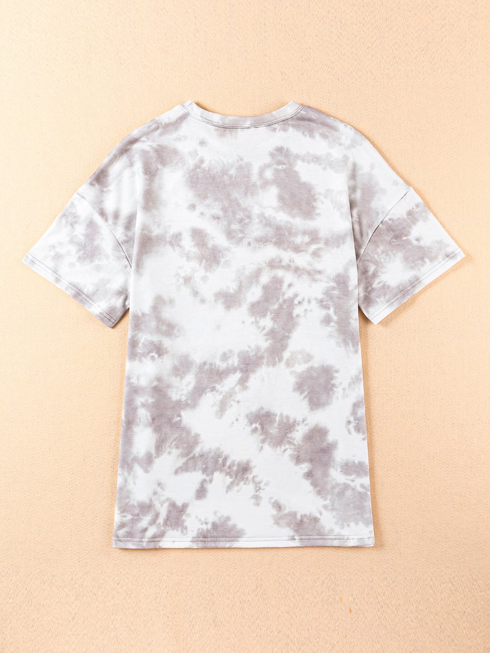 American Flag Distressed Tie-dye Graphic Tee - White Oversized Casual T-shirt