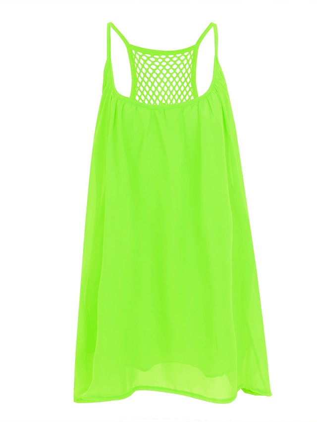 Women's Strap Dress Mini Dress fluorescent green Black White Sleeveless Pure Color Summer Spring Casual 2023 S M L XL XXL XXXL