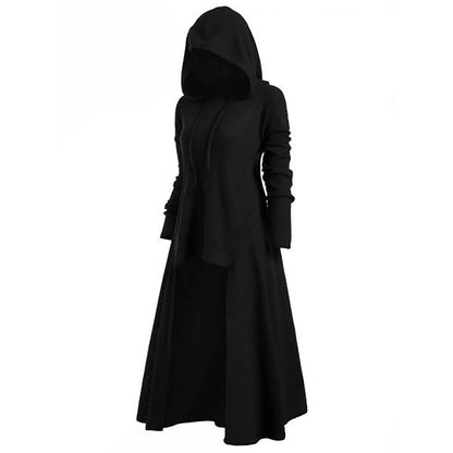 Women‘s Plus Size Curve Hoodie Dress Solid Color Hooded Long Sleeve Winter Fall Stylish Casual Maxi long Dress Daily Holiday Dress