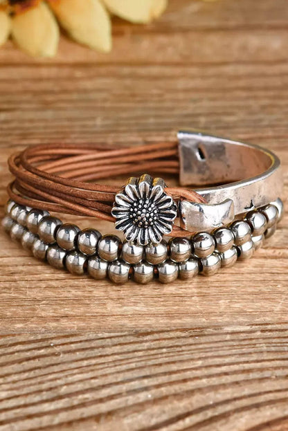 Elegant Daisy Multilayer Alloy Bracelet for Sophisticated Style