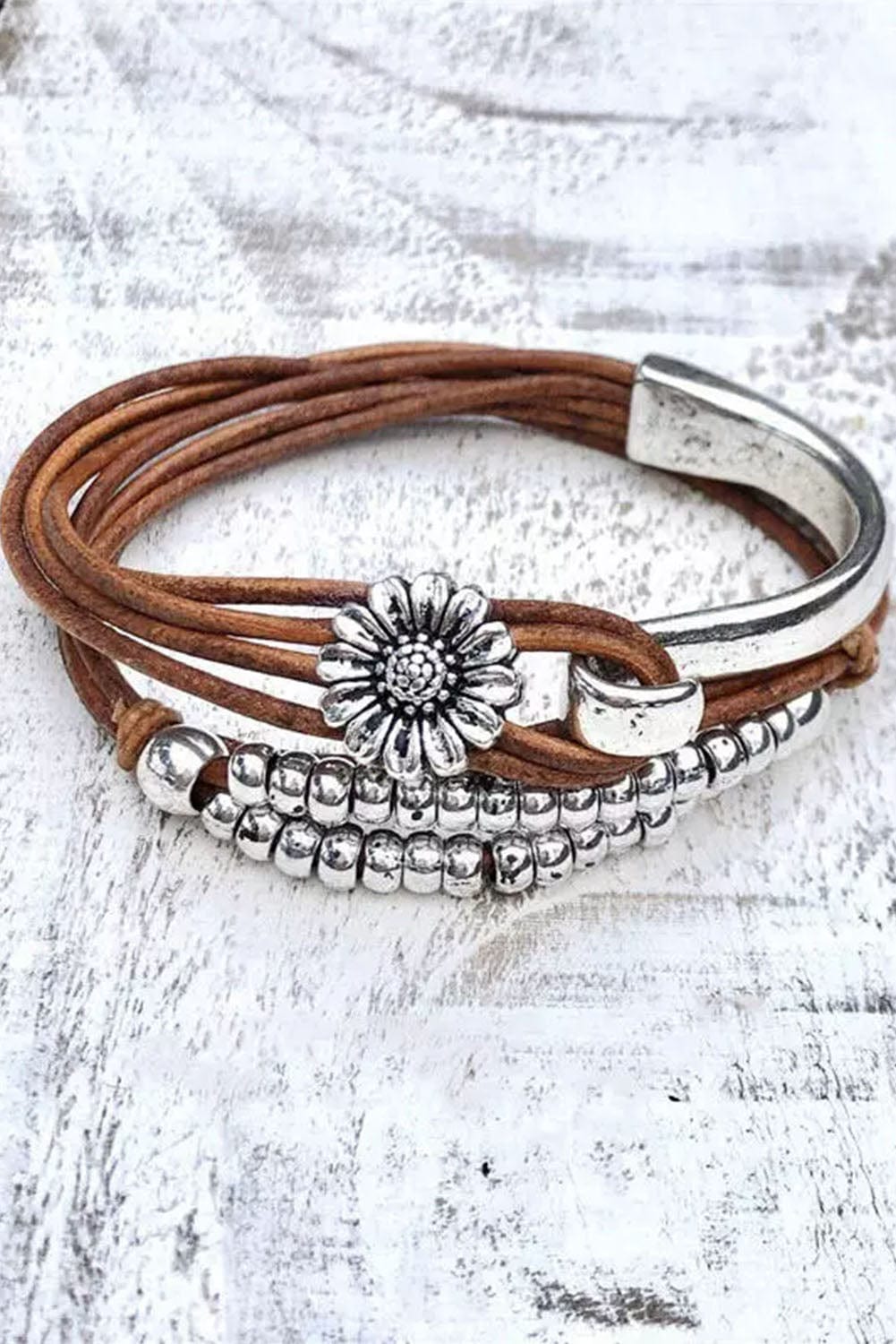 Elegant Daisy Multilayer Alloy Bracelet for Sophisticated Style