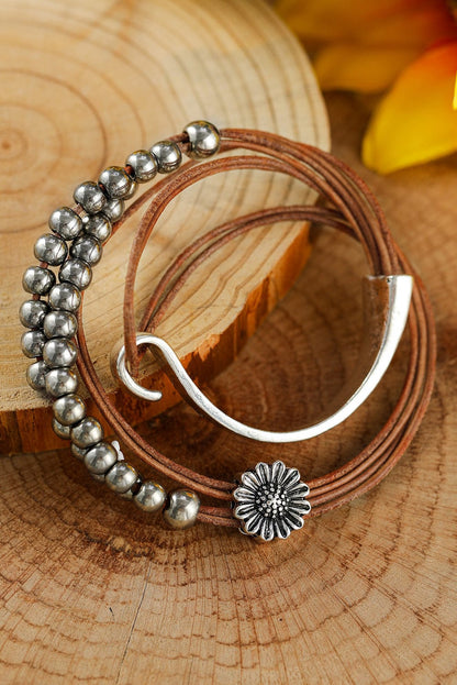 Elegant Daisy Multilayer Alloy Bracelet for Sophisticated Style