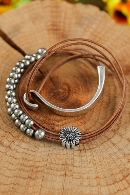 Elegant Daisy Multilayer Alloy Bracelet for Sophisticated Style