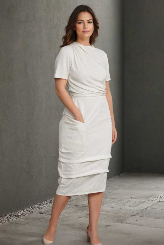 elegant one shoulder long sleeved dress with hollow waist for women 145365