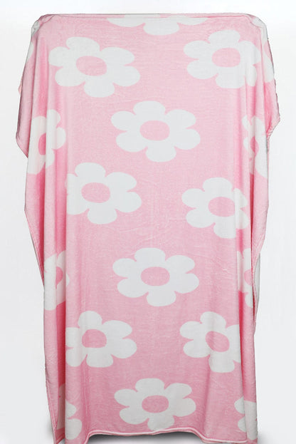 Elegant Pink Vintage Floral Throw Blanket