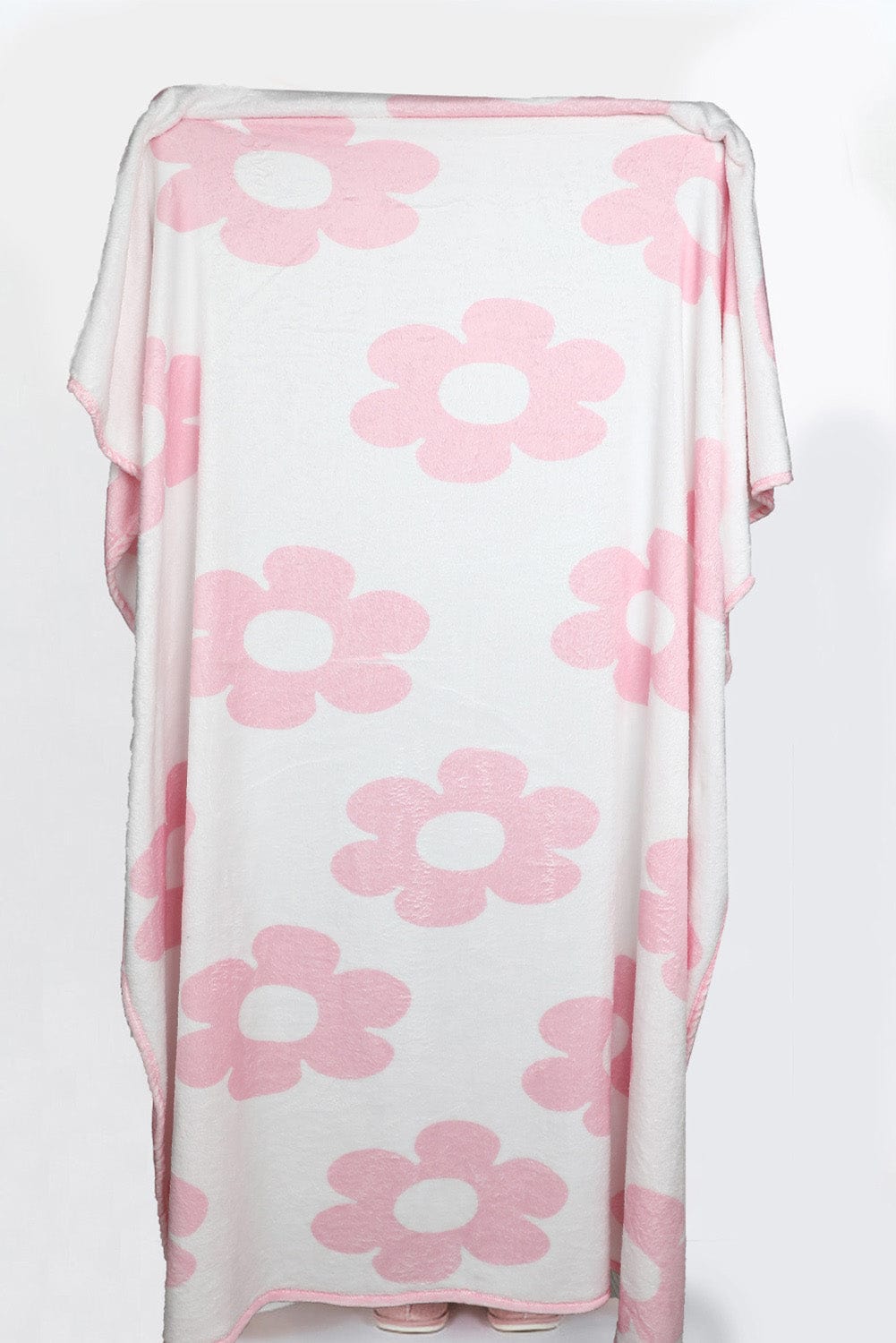 Elegant Pink Vintage Floral Throw Blanket