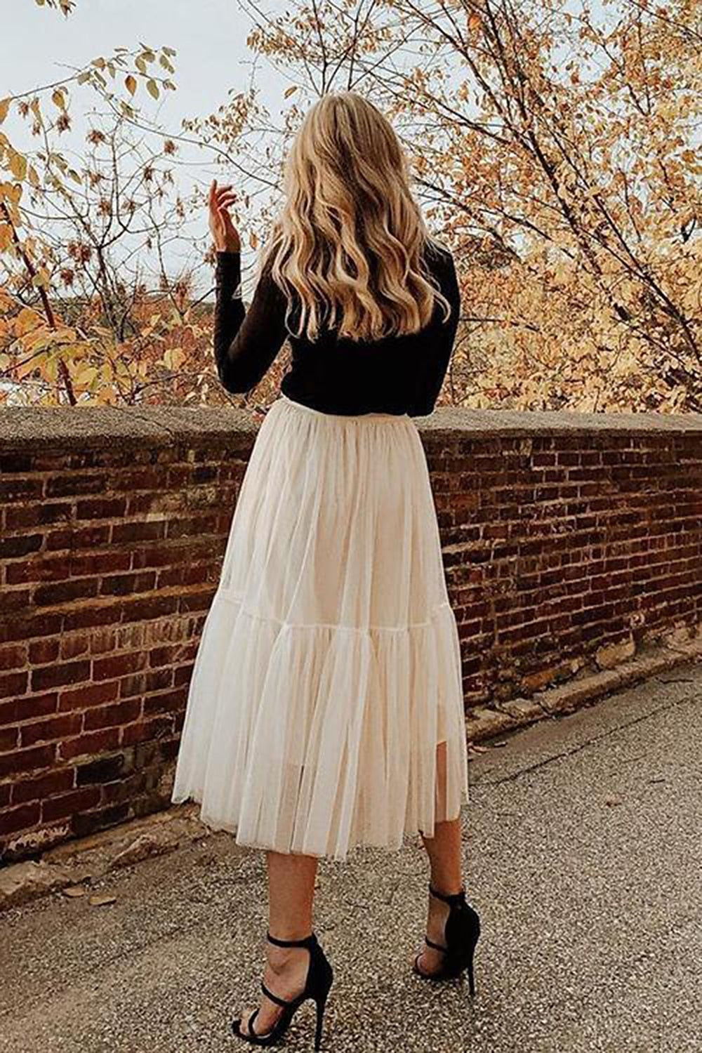 Women's Skirt Work Skirts Long Skirt Midi Skirts Patchwork Layered Tulle Solid Colored Office / Career Daily Spring & Summer Organza Fashion Summer Black White Light Green Pink