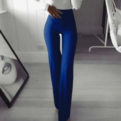 Women‘s Casual / Sporty Athleisure Flare Chinos Bell Bottom Wide Leg Full Length Dress Pants Weekend Yoga Stretchy Plain Comfort Mid Waist Slim White Black Blue Wine Coffee S M L XL