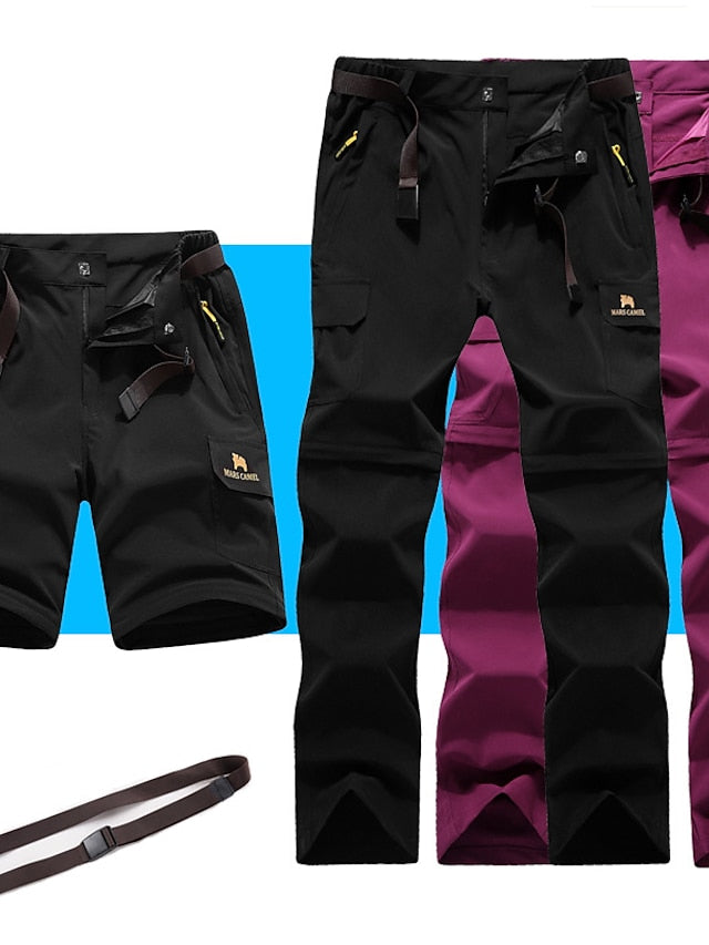 Women's Convertible Zip Off Pants Hiking Pants Trousers Summer Outdoor Breathable Quick Dry Stretchy Wear Resistance Pants / Trousers Bottoms Black Army Green Camping / Hiking Fishing S M L - LuckyFash™