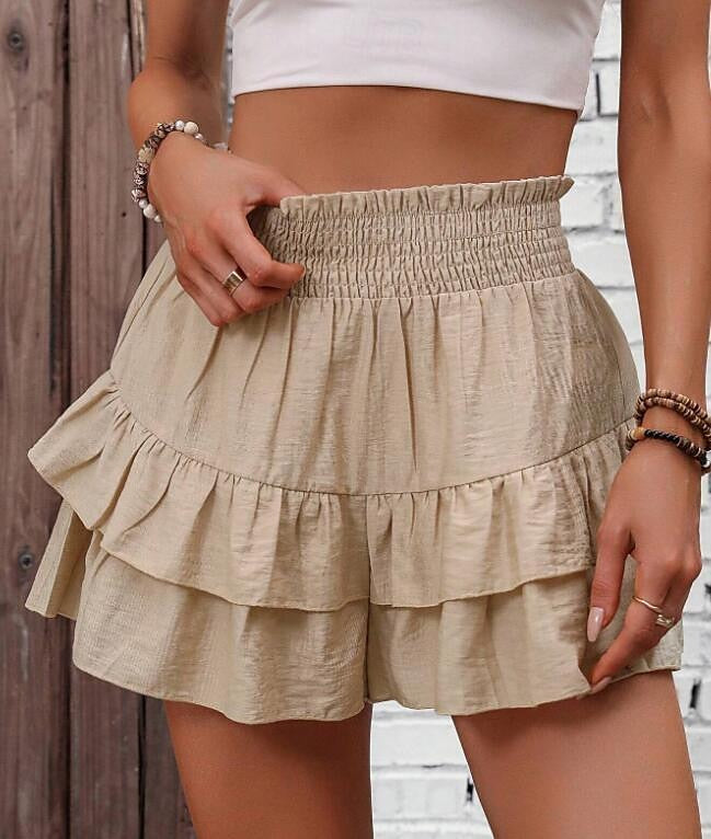 Women's Shorts Polyester Plain Black Khaki Casual Daily Short Going out Weekend Summer