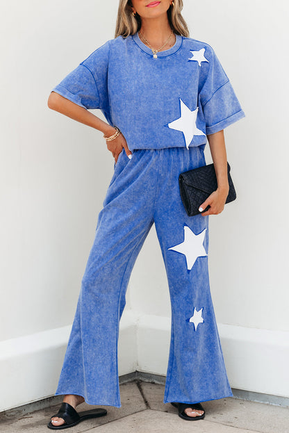 blue pants set