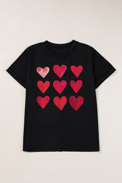 Black Valentine's Day Heart T-Shirts