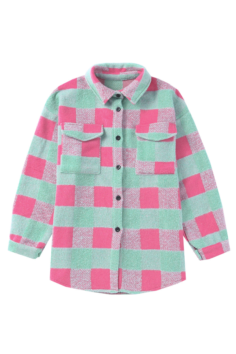 Pink Plaid Pattern¬†Oversized Shacket